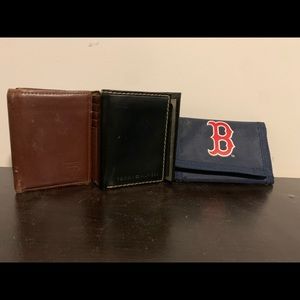 3 pack of wallets Boston Red Sox guess Tommy hill